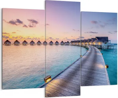 Produktbild von Bild auf Leinwand - Leinwandbild - Malediven Meer - 130x100cm - Wand Bild - Wanddeko - Wandbilder - Leinwanddruck - Bilder - Kunstdruck - Wanddekoration - Leinwand bilder - Wandkunst - CB130x100-4082
