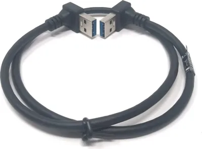 Produktbild von System-S USB Typ A 3.0 auf USB Typ A 3.0 Kabel Abwärts gewinkelt 59 cm