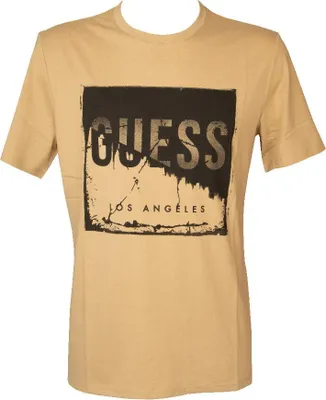 Produktbild von GUESS Herren-T-Shirt mit kurzen Ärmeln und Rundhalsausschnitt mit Aufdruck aus Baumwollmischung, Artikel X4GI09KBR40, US XL - MEX/ES EG - UK 42 - EUR 52 - IT XL -CAN TG, Cotone 60%,Poliestere 40%