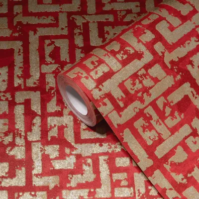 Produktbild von A.S. Creation | Mustertapete | Vliestapete | Kollektion MY HOME MY SPA | 386954 | Rot | 10.05 x 0.53 m | Geometrisch | W