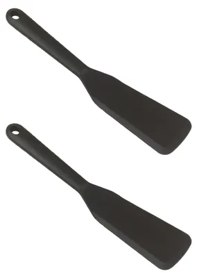 2er-Set Silikonspatel, 25,5 cm, schwarz, hitzebeständig bis 230 °C