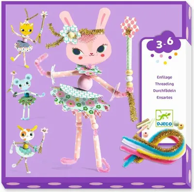 Produktbild von Djeco Fädelspiel Meine Feen für Kinder 3-6 Jahre, 12 cm x 20 cm x 7 cm