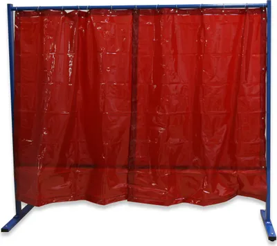 Produktbild von ELMAG Schweißerschutzwand 1-teilig mit Folienvorhang rot (57253)