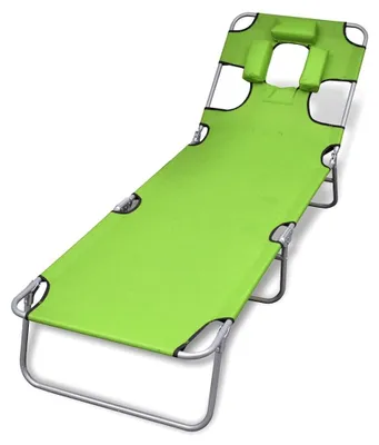 Image de Transat pliable avec dossier réglable, en acier inoxydable