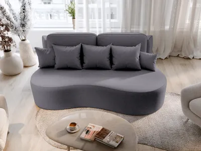 Productafbeelding van Slaapbank, designbank, bank BIONA, bekleding: stof Doha, donkergrijs