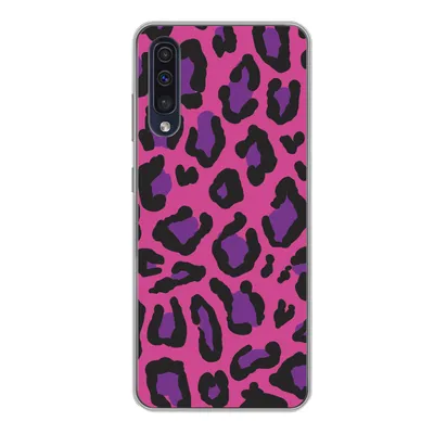 Produktbild von MuchoWow® Handyhülle Schutzhülle Hülle für Samsung Galaxy A50 Pantherdruck - Rosa - Lila Silikon Softcase Handy Hülle - Mobiltelefonhülle