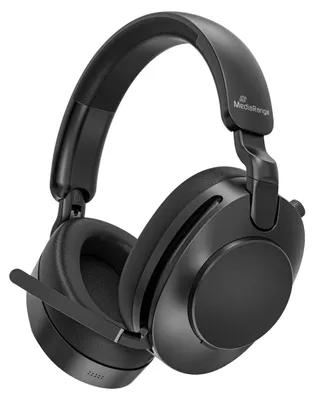 Obrázok produktu pre Slúchadlá s potlačením hluku (ANC), cez uši, s Bluetooth, USB adaptér a mikrofón, čierna farba