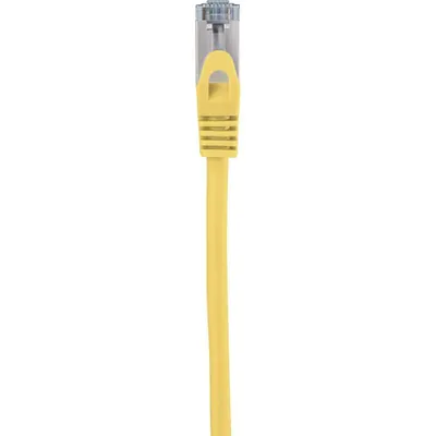 Imagen del producto de Renkforce RF-5153664, cable de conexión RJ45 CAT 6a S/FTP, 10.00 metros, color amarillo, con protección de conector, ignífugo, 1 unidad.