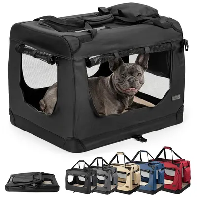 Imagen del producto de Transportín perro - Plegable - Oxford - 70 x 52 x 50 cm - Negro