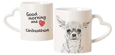 Immagine prodotto di Chihuahua a pelo corto - Tazza con cane, graziosa tazza con manico a forma di cuore, regalo universale del marchio Art-Dog