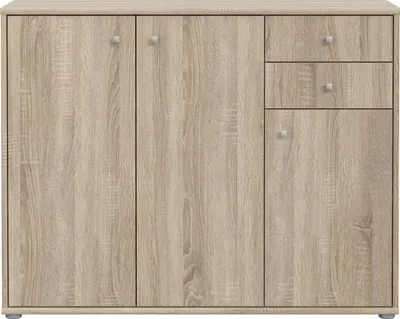 Produktbild von Sideboard >TEMPRA2< 3 Türen, 2 Schübe, Sonoma Eiche Nachbildung - 108,8x85,5x34,8cm (BxHxT)