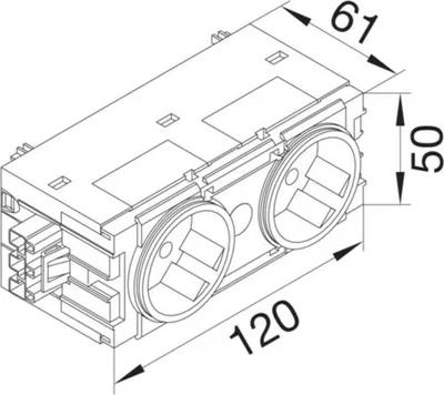 Productafbeelding van Hager stopcontact GS20109016, 2-voudig, 45°, verkeerswit
