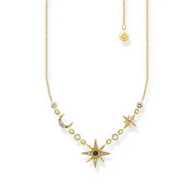 Produktbild von THOMAS SABO Kette "Mond und Sterne" Silber, gelbvergoldet KE