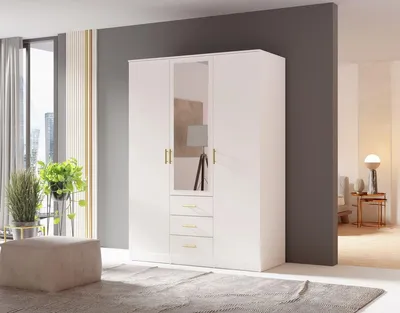 Obrázok produktu pre Kombinovaná šatníková skriňa 150 cm HENDRUM - biela