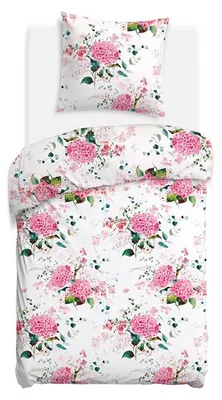 Zdjęcie produktu dla Komplet pościeli, flanelowa pościel, ciepła, zimowa, rozmiar 140x200, model 31522-2, kolor różowy, wzór kwiatowy
