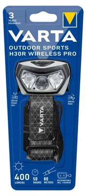 Zdjęcie produktu dla Varta 18650 101 401, Latarka czołowa, Czarny, Przyciski, 2 m, IPX7, LED