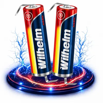 Produktbild von 2 x Lithium Ionen Akku Wilhelm 3,7 V LÖTFAHNE Z Form 800 mAh Typ 14500 Li Ion AA