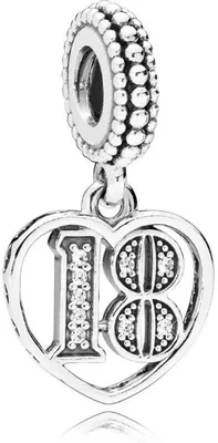 Produktbild von PANDORA Charm Anhänger Herz 18 aus 925er Silber mit Zirkonia
