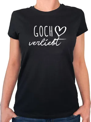Produktbild von Huuraa Damen T-Shirt Goch verliebt XS Black Bio Baumwolle Fairtrade Damenshirt Geschenkidee