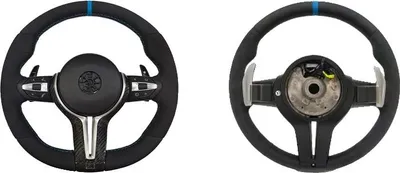 Zdjęcie produktu dla Kierownica samochodowa, kompatybilna z BMW, skóra i Alcantara, kompatybilna z łopatkami zmiany biegów, E90 Carbon Cover Kit