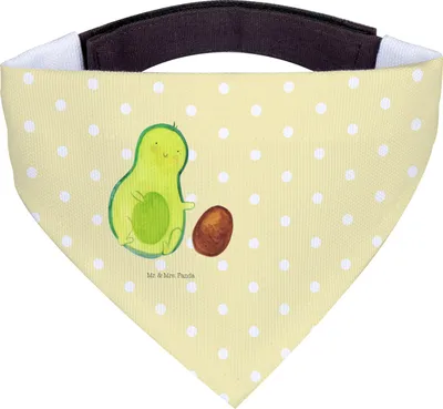 Produktbild von Mr. & Mrs. Panda Halstuch Für Hunde Avocado Kern rollt - Gelb Pastell - Geschenk, Hunde-Bandana, Geburt, Hundehalstuch, Geburtstag, Tuch, Baby, Liebe, Avocados