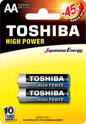 Obrázok produktu pre Alkalické batérie TOSHIBA HIGH POWER LR6 AA 1,5V Blister 2ks