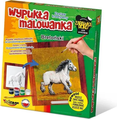Zdjęcie produktu dla Wypukła malowanka 3D Konie - rasa Bretońska