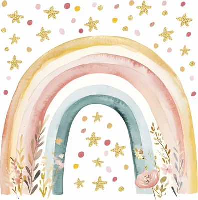 Produktbild von 253 Wandtattoo Regenbogen Boho - Größe 750 x 750 mm