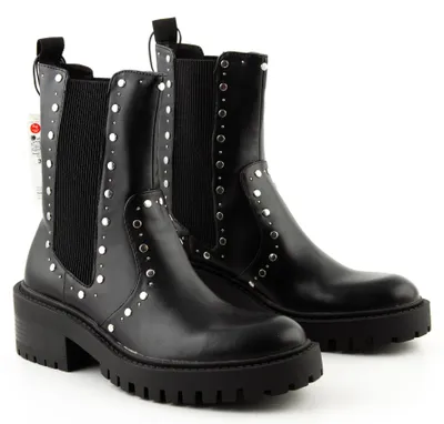 Produktbild von Zara Damen Chelsea Stiefel mit Nieten schwarz 37