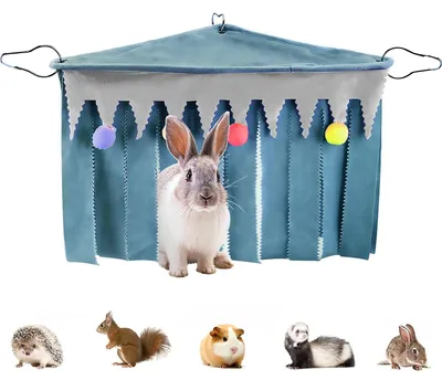 Imagen del producto de Refugio protector para pequeños animales, de madera, ideal para cobayas, conejos, hurones y chinchillas
