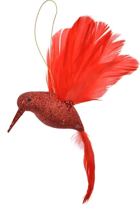 Produktbild von Clayre & Eef Weihnachtsanhänger Vogel 22x5x15 cm Rot Kunststoff