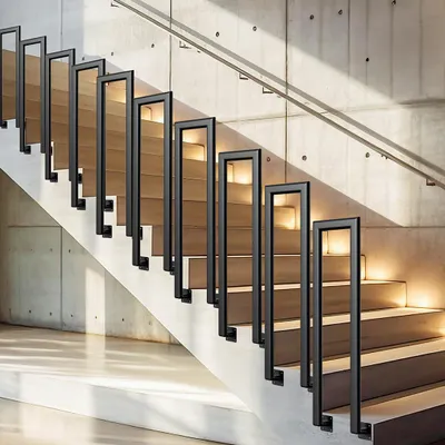 Produktbild von Faziango 100cm U-Form Treppengeländer Schwarz Eisen Elliptische Röhre Handlauf für Treppen für Universal Innen und Außen , Flure Seitliche Montage