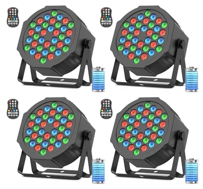 Image de Projecteurs PAR LED - Éclairage de scène - Lampes rechargeables - Éclairage pour DJ - 36 LED RGB
