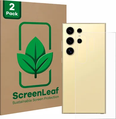 Produktbild von 2x ScreenLeaf Schutzfolie für Samsung Galaxy S24 Ultra (Rückseite) nachhaltiger Displayschutz Display Schutz Folie Klar Transparent