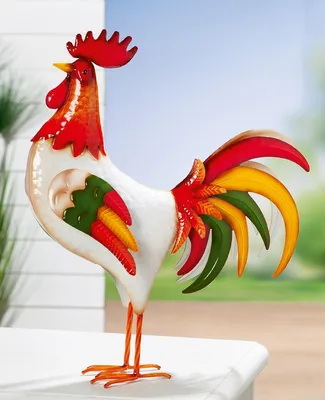 Produktbild von Gilde Figur, Hahn, Metall, mehrfarbig, VE 2, L. 13 cm, B. 43 cm, H. 53 cm 68886 4063387688861