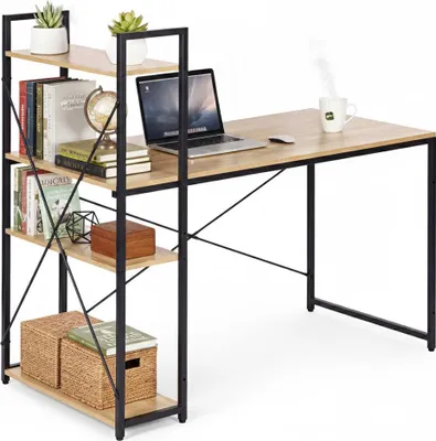 Produktbild von Schreibtisch mit Regalen, 120x60 cm, MDF, im Loft-Stil