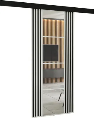 Produktbild von KIER FURNITURE Wandschiebetüren mit Spiegeln EMPI 80 - 86x205x1,6 cm - Weiß