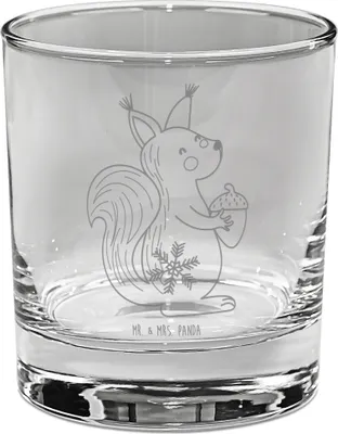 Produktbild von Mr. & Mrs. Panda Glas Eichhörnchen Weihnachten - Transparent - Geschenk, Frohe, Weihnachtsgruß, Longdrinkglas, Guten Rutsch, Vogel, graviertes, Tumbler, Neujahr, Winter