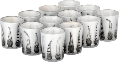 Produktbild von 12er Set Teelichthalter Weihnachten Glas Windlicht Weihnachten Teelichtgläser Teelichtglas Kerzengläser Weihnachtsdeko Teelicht Tischdeko