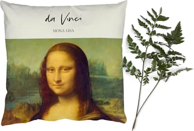 Produktbild von MuchoWow® Zierkissen Sofakissen Wohnzimmer Dekokissen 60x60 cm Mona Lisa - Leonardo da Vinci - Alte Meister - Sitzfläche - Foto Polster