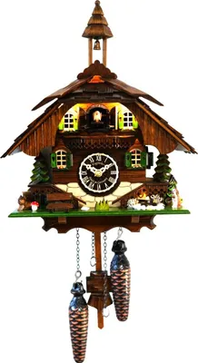 Productafbeelding van Engstler - 444/50_QM - Koekoeksklok - Kwarts - Notenhout - met muziek - 31 cm