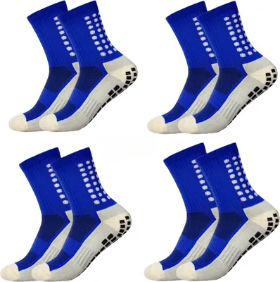 Produktbild von 4 Paar Herren-Fußballsocken mit rutschfestem Griffpolster, Fußball-Basketballsocken, Größe 38-45