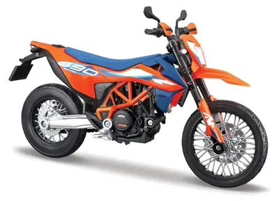 Immagine prodotto di Maisto - Moto con cavalletto, 2023 KTM 690 SMC R, arancione-blu, 1:12