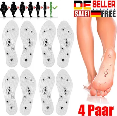 Produktbild von 4 Paar Massage Magnetische Einlegesohle Orthopädische Akupressur Einlegesohlen