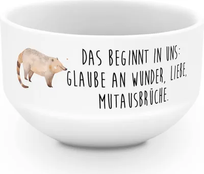 Produktbild von Mr. & Mrs. Panda schale Nasenbär - Weiß - Geschenk, Nasenbären, reisschale, Rüsselbär, Schüssel, Müslischale Lustig, schälchen, Bär, Gute Laune
