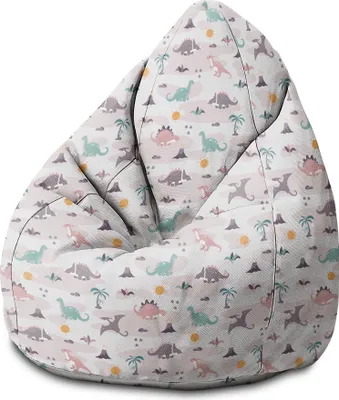 Produktbild von Dreamroots Bean Bag Sitzsack Kinder mit füllung, Bodenkissen Kinder Sitzsack, Sitzsack Kinderzimmer 70x70x105 cm, Dinos Friends