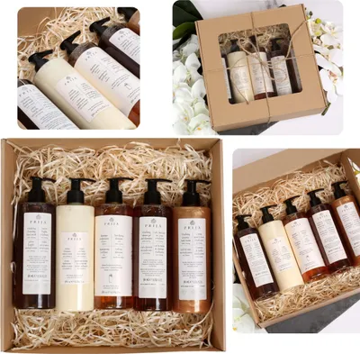 Obrázek produktu pro PRIJA Sada kosmetiky: šampon na vlasy, tekuté mýdlo, hydratační krém, bublinková koupel, sprchový gel 5x380ml