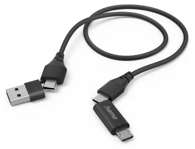 Produktbild von 4in1 Multi-Ladekabel, USB-C und USB-A - USB-C und Micro-USB, 1,5 m, Sc