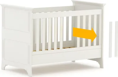 Produktbild von Timoore Clariss Babybett umbaubar in 2 Farben : Schwarz mit runden Füßen mit Bettkasten Ausführung: Schwarz mit runden Füßen Bettkasten: mit Bettkasten