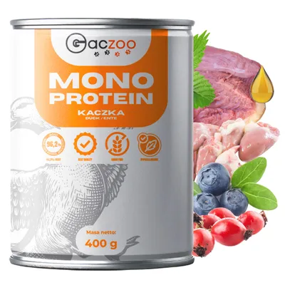 Produktbild von Gaczoo, Hundefutter Nass, Nassfutter Hunde, Monoprotein, Dose 400 g, Ente